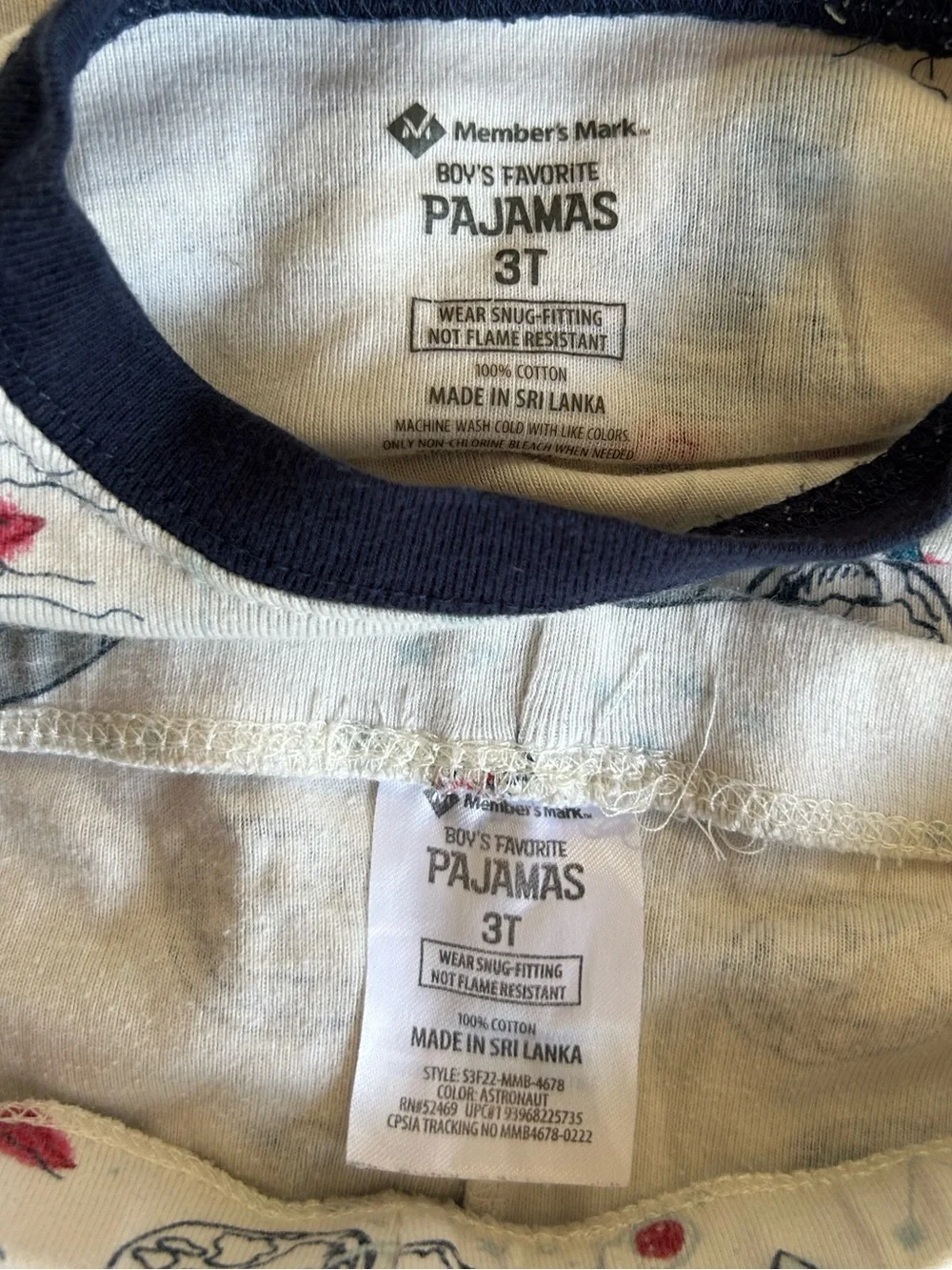5 for $25🔥Member's Mark Boy's Favorite Pajama- Space‎ Print- Boys 3T